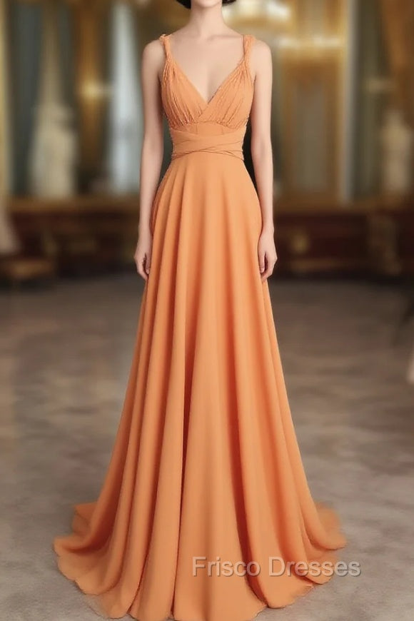 Classic Ruched V-Neck Jersey Sleeveless Bridesmaid Dress Main image