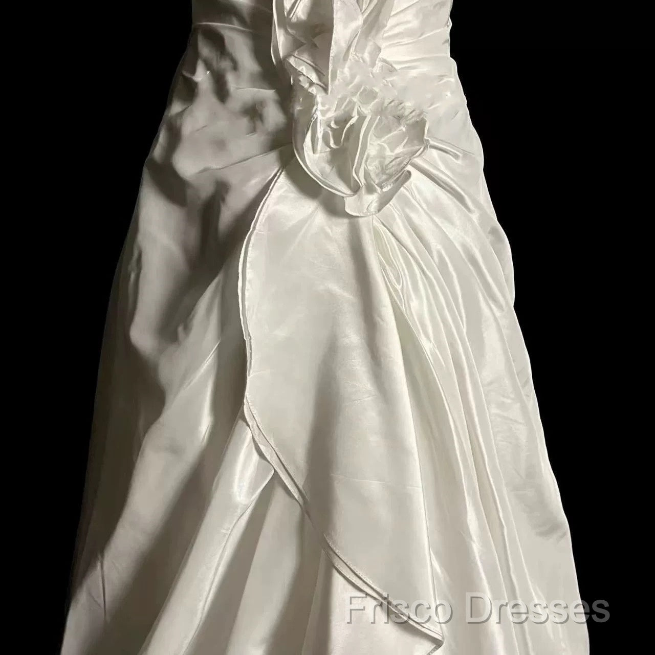 Classy A Line Halter Satin Ivory Long Wedding Dress Bridal Dress