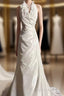 Classy A Line Halter Satin Ivory Long Wedding Dress Bridal Dress