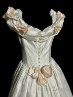 Classy Ball Gown Off The Shoulder Lace Ivory Long Wedding Dress Bridal Dress