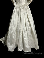 Classy Ball Gown Off The Shoulder Lace Ivory Long Wedding Dress Bridal Dress