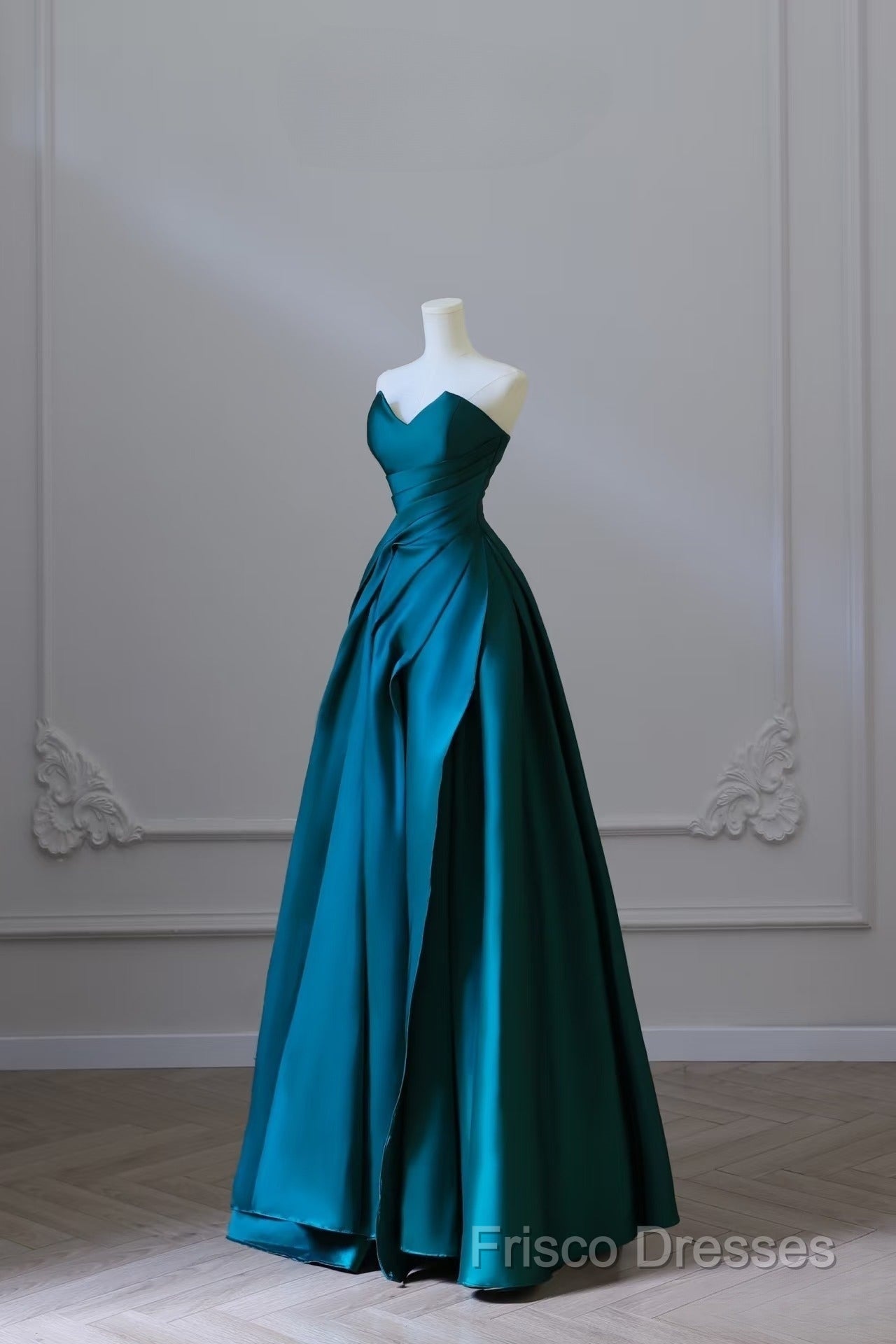Classy Ball Gown Strapless Satin Ruffles Long Formal Dress Formal Prom Dress Secondary image