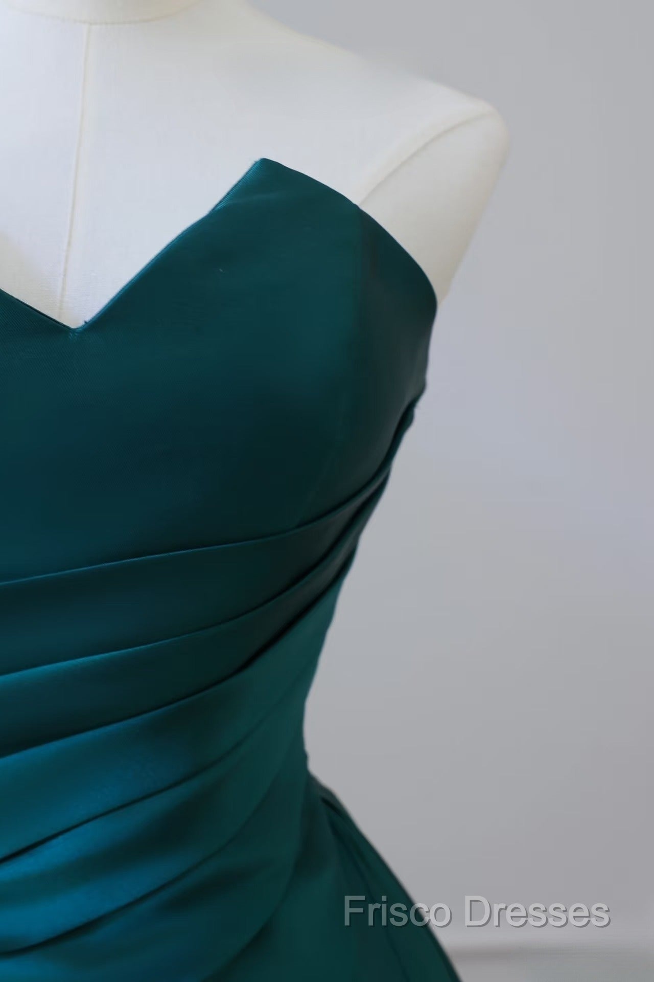 Classy Ball Gown Strapless Satin Ruffles Long Formal Dress Formal Prom Dress