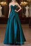 Classy Ball Gown Strapless Satin Ruffles Long Formal Dress Formal Prom Dress