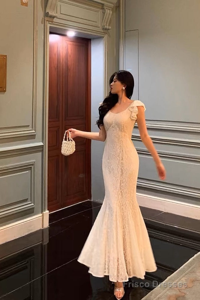 Classy Mermaid Jewel Sleeveless Ruffles Lace Prom Dresses Birthday Outfits Main image