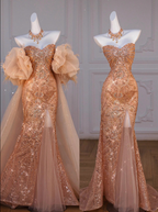 Classy Mermaid Off The Shoulder Slit Sequin Long Party Dress Prom Dresses