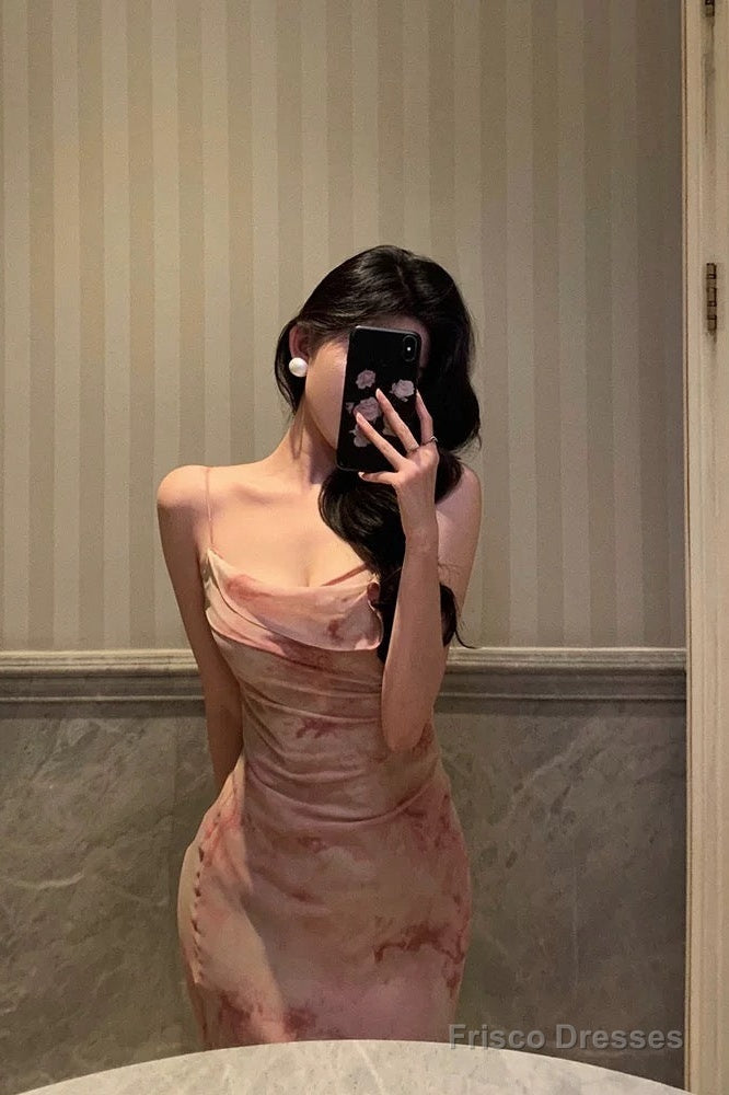 Classy Mermaid Spaghetti Straps Pink Prom Dresses Birthday Outfits Evening Gown Secondary image