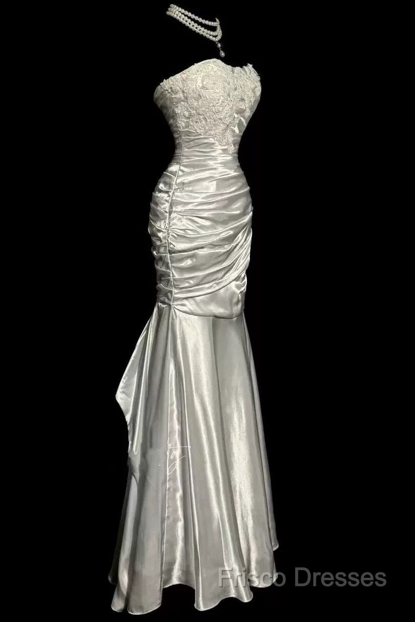 Classy Mermaid Sweetheart Lace Ivory Long Formal Gowns Formal Prom Dress