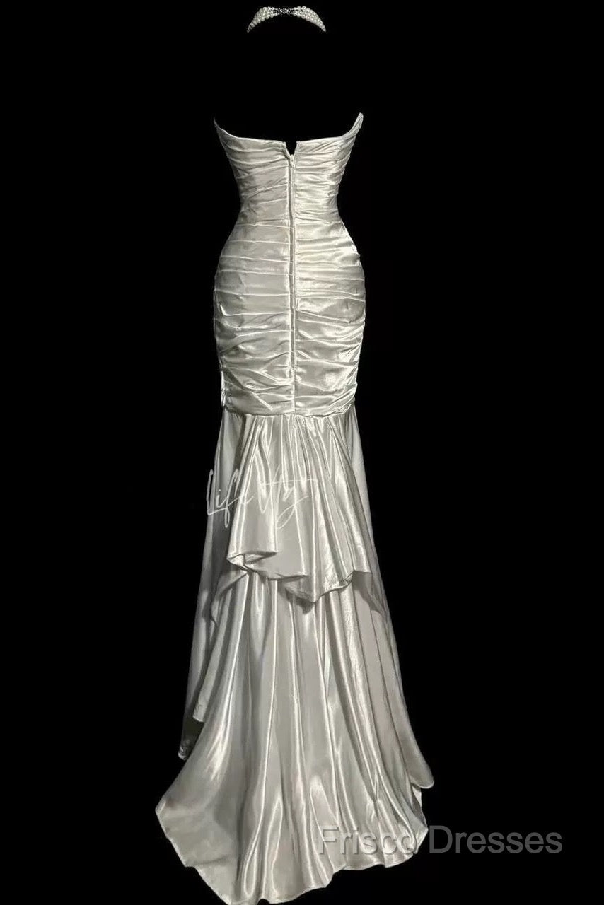Classy Mermaid Sweetheart Lace Ivory Long Formal Gowns Formal Prom Dress