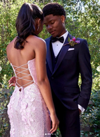 Classy Mermaid Sweetheart Lilac Sequin Slit Long Evening Dress Prom Dresses