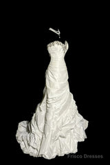 Classy Mermaid Sweetheart Taffeta Ivory Long Wedding Dress Bridal Dresses