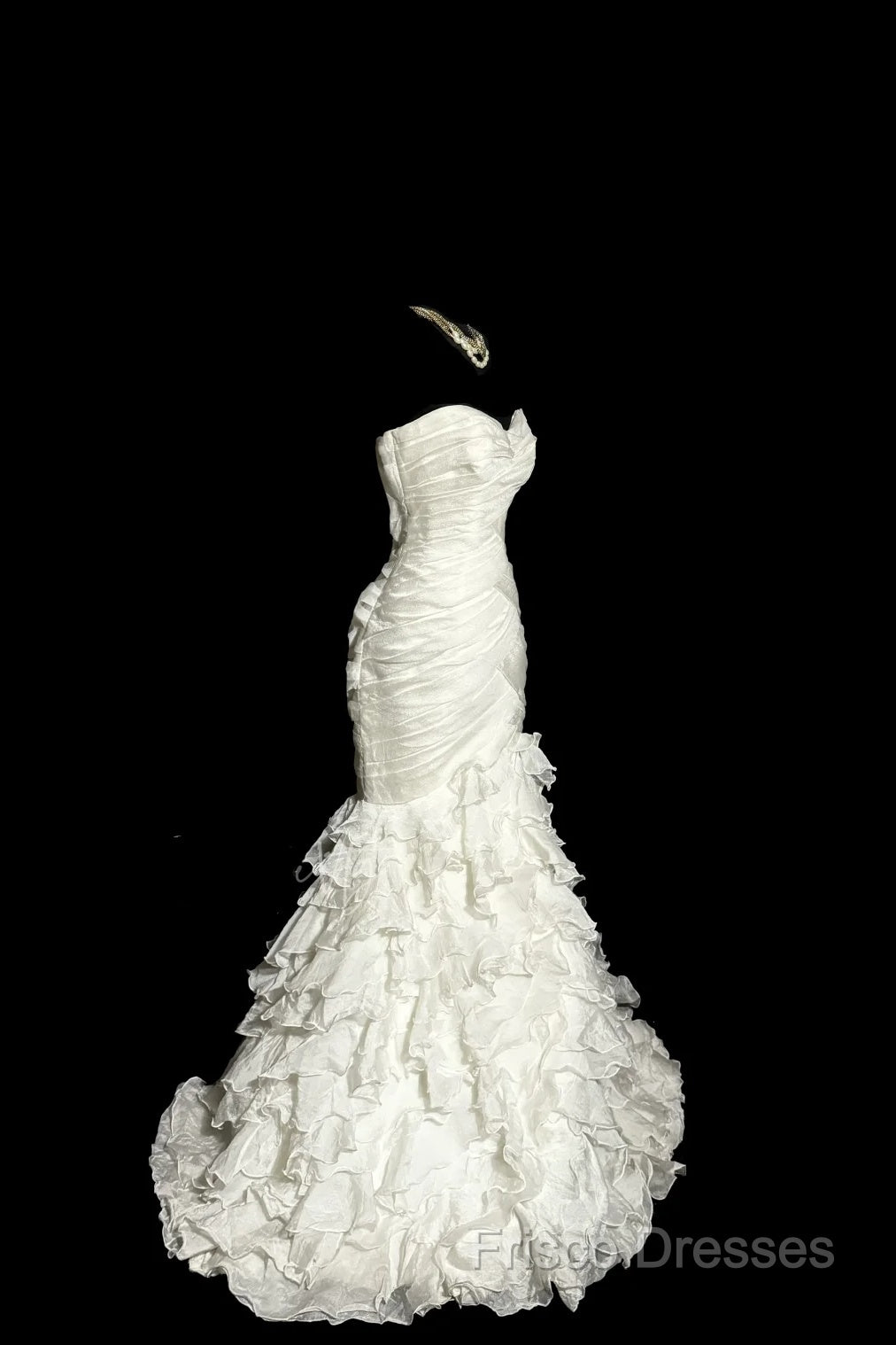 Classy Mermaid Sweetheart Tulle Ivory Long Wedding Dress Bridal Dress Secondary image