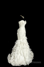 Classy Mermaid Sweetheart Tulle Ivory Long Wedding Dress Bridal Dress