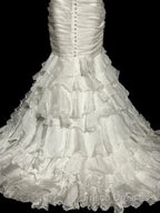 Classy Mermaid Sweetheart Tulle Ivory Long Wedding Dress Bridal Dress