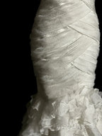 Classy Mermaid Sweetheart Tulle Ivory Long Wedding Dress Bridal Dress