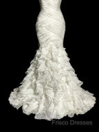 Classy Mermaid Sweetheart Tulle Ivory Long Wedding Dress Bridal Dress