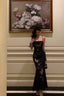 Classy Sheath Spaghetti Straps Sleeveless Black Backless Prom Dresses Birthday Outfits