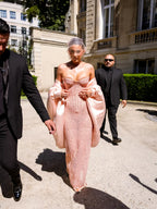 Classy Sheath Strapless Sequin Floor Length Pink Slit Prom Dresses Prom Gowns