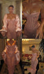 Classy Sheath Strapless Sequin Floor Length Pink Slit Prom Dresses Prom Gowns
