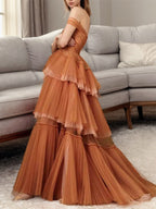 A-Line Princess Sweetheart Long Prom Dress, Evening Dress