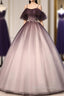 Coffee One Shoulder Tulle Long Formal Prom Gown, Coffee Tulle Formal Dress