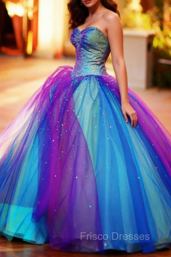 Colorful Floor Length Long Formal Prom Dress, Colorful Formal Dress Main image