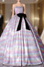 Colorful Strapless Quinceanera Dress With Black Bow