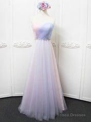 Colorful Tulle Pleats Sweetheart Bridesmaid Dress