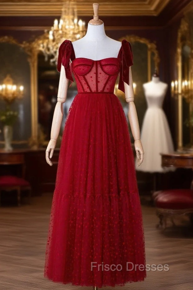 Corset Dotted Tulle Maxi Length Formal Prom Dress Main image