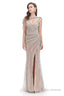 Crystal Beaded Mermaid High Slit Long Prom Dresses