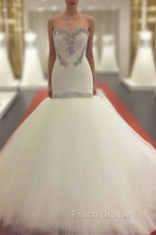 Crystal Beaded Sweetheart Corset Mermaid Wedding Dress