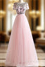 Crystal Beading Pink White Colors Tulle Sexy Backless Beach Formal Prom Dress