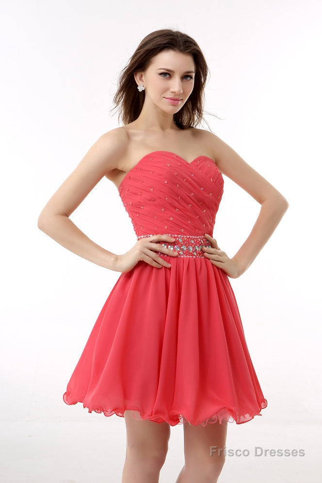 Crystal Chiffon Short Homecoming Dresses Main image