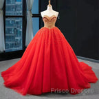 Crystals Sequined Navy Blue Quinceanera Dress Ball Gown Wedding Dress