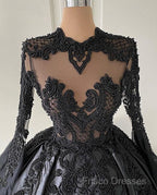 Custom Black African Wedding Gown, Satin Black Wedding Dress, African Formal Prom Dress
