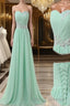 A Line Sweetheart Neck Floor Length Green Formal Prom Dress, Long Formal Prom / Bridesmaid Dress