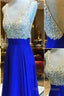 Custom Made A Line V Neck Backless Floor Length Royal Blue Formal Prom Dress, Blue Formal Dress, Blue Bridesmaid Dress