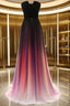 Custom Made Backless Ombre Chiffon Long Formal Prom Dress, Ombre Bridesmaid Dress, Formal Dress