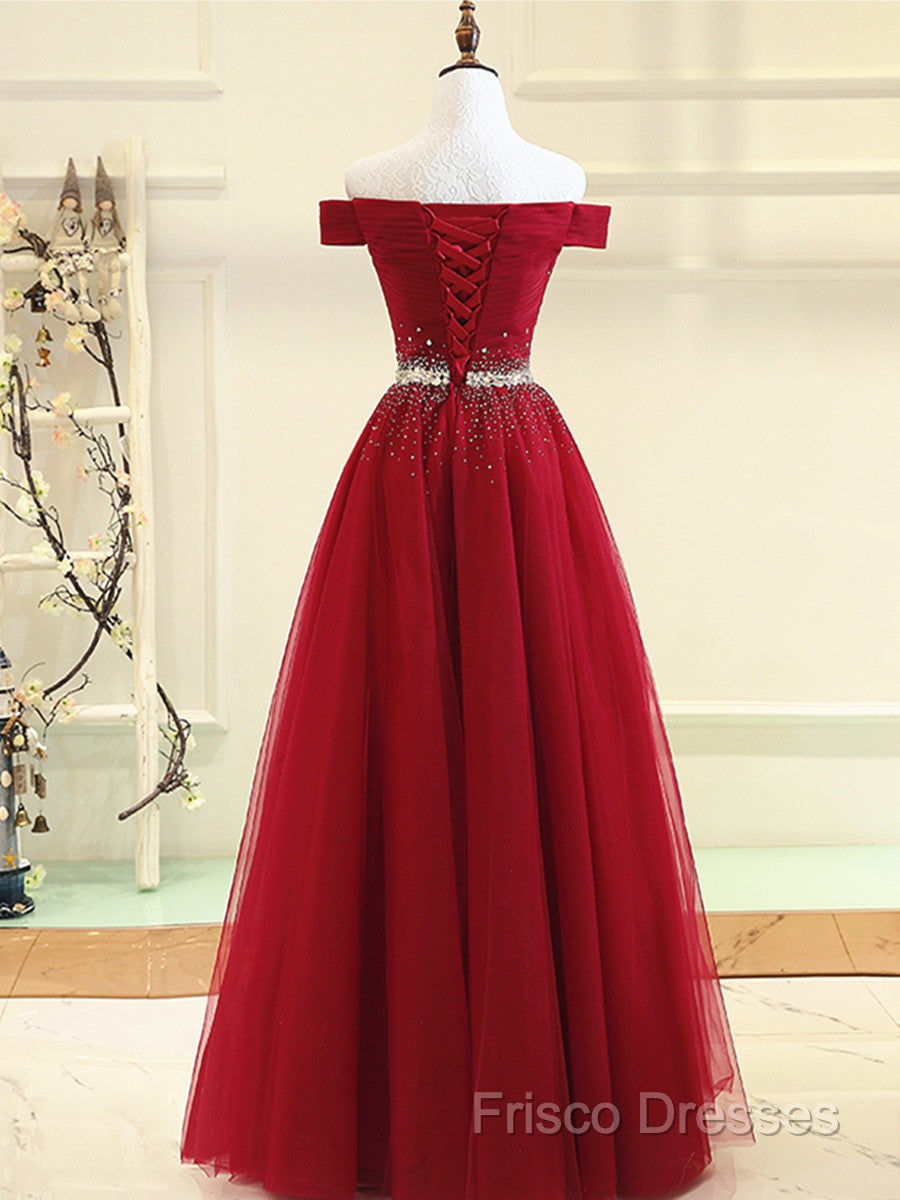 Custom Made Burgundy Off Shoulder Formal Prom Dress, Burgundy Formal Dress, Off Shoulder Formal Dress, Bridesmaid Dress
