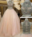 Custom Made High Neck Two Pieces Long Formal Prom Gown, Formal Dress