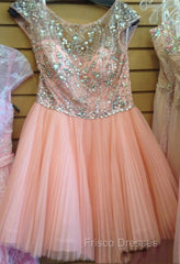 Custom Made Round Neck Pink Short Formal Prom Dress, Short Graduation Dress, Short Homecoming Dress