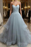 Custom Made Sweetheart Neck Floor Length Light Grey Formal Prom Dress, Formal Prom Gown, Formal Dress