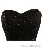 Sweetheart Short Black Lace Formal Prom Dress, Black Lace Graduation / Homecoming Dress