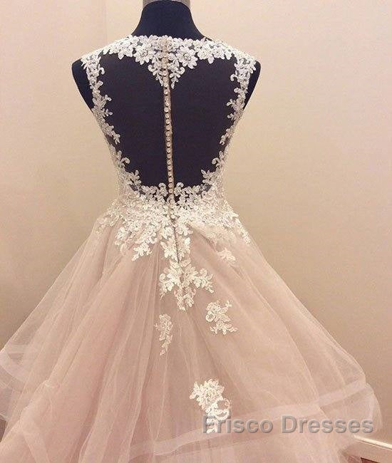 Custom Made Tulle Lace Long Formal Prom Gown, Lace Evning Dress