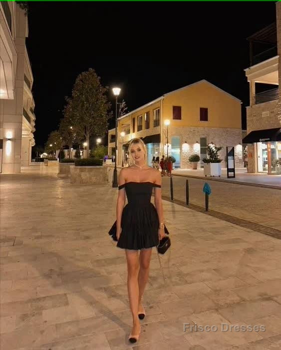 cute a line black strapless homecoming dress 18th birthday outfits Main image