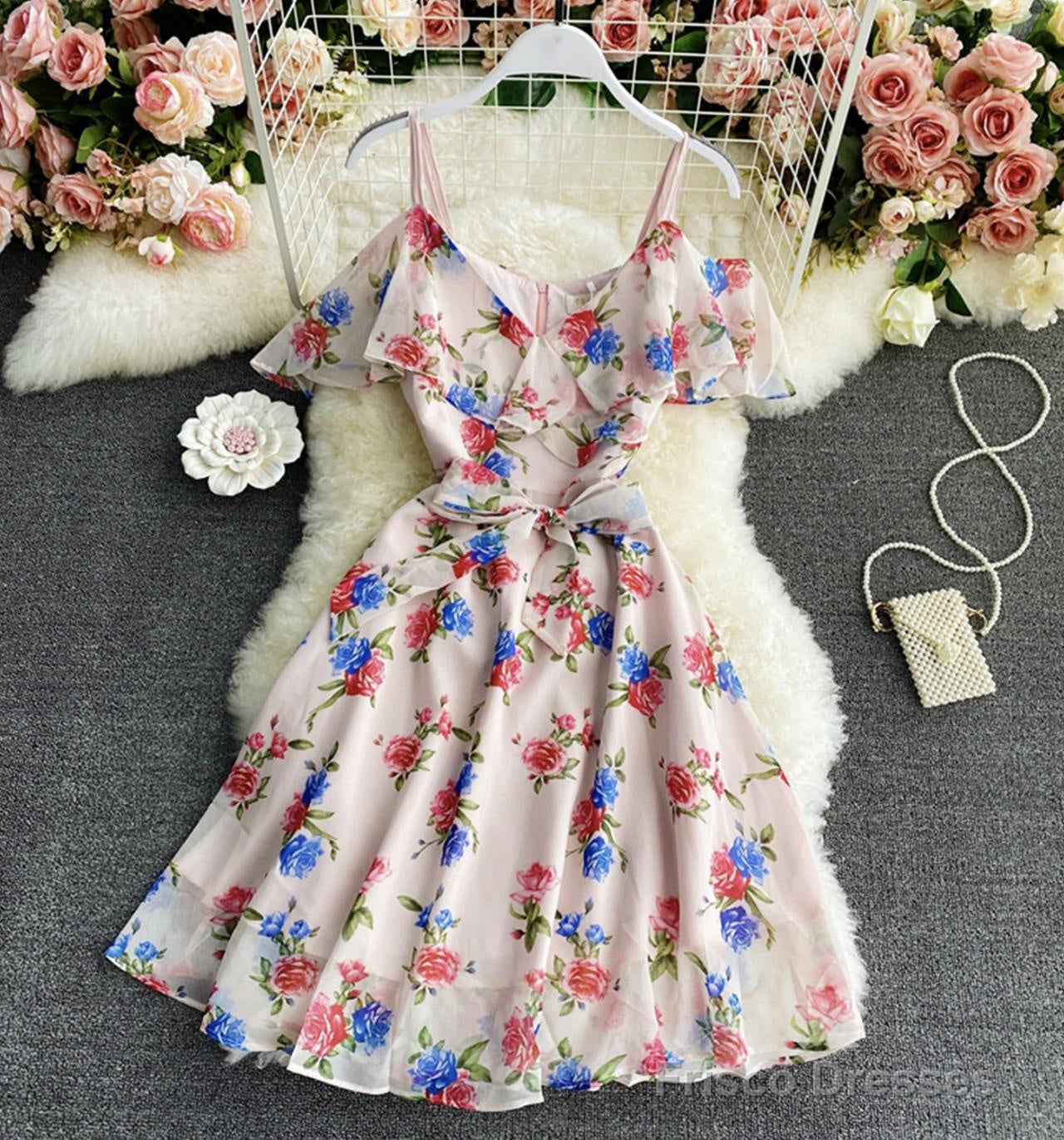 Cute A Line Chiffon V Neck Dress Fashion Dress Homecoming Dresses Main image