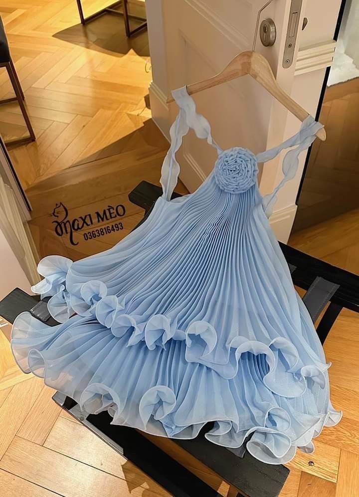 Cute A Line Halter Baby Blue Pleated Chiffon Short Homecoming Dress Birthday Dress Main image