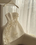 Cute A Line Straps Satin Ivory Homecoming Dress Party Dress
