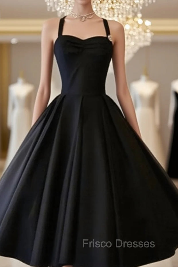 Cute Black Retro Short Formal Prom Gown, Retro Formal Prom Dress Main image