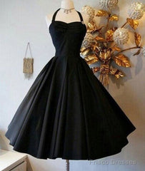Cute Black Retro Short Prom Gown, Retro Prom Dresses